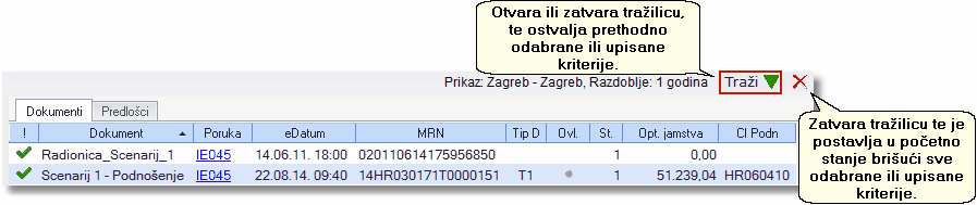 Opcija Traži unutar prozora Pregled dokumenata. Opcija Traži unutar prozora Pregled dokumenata.